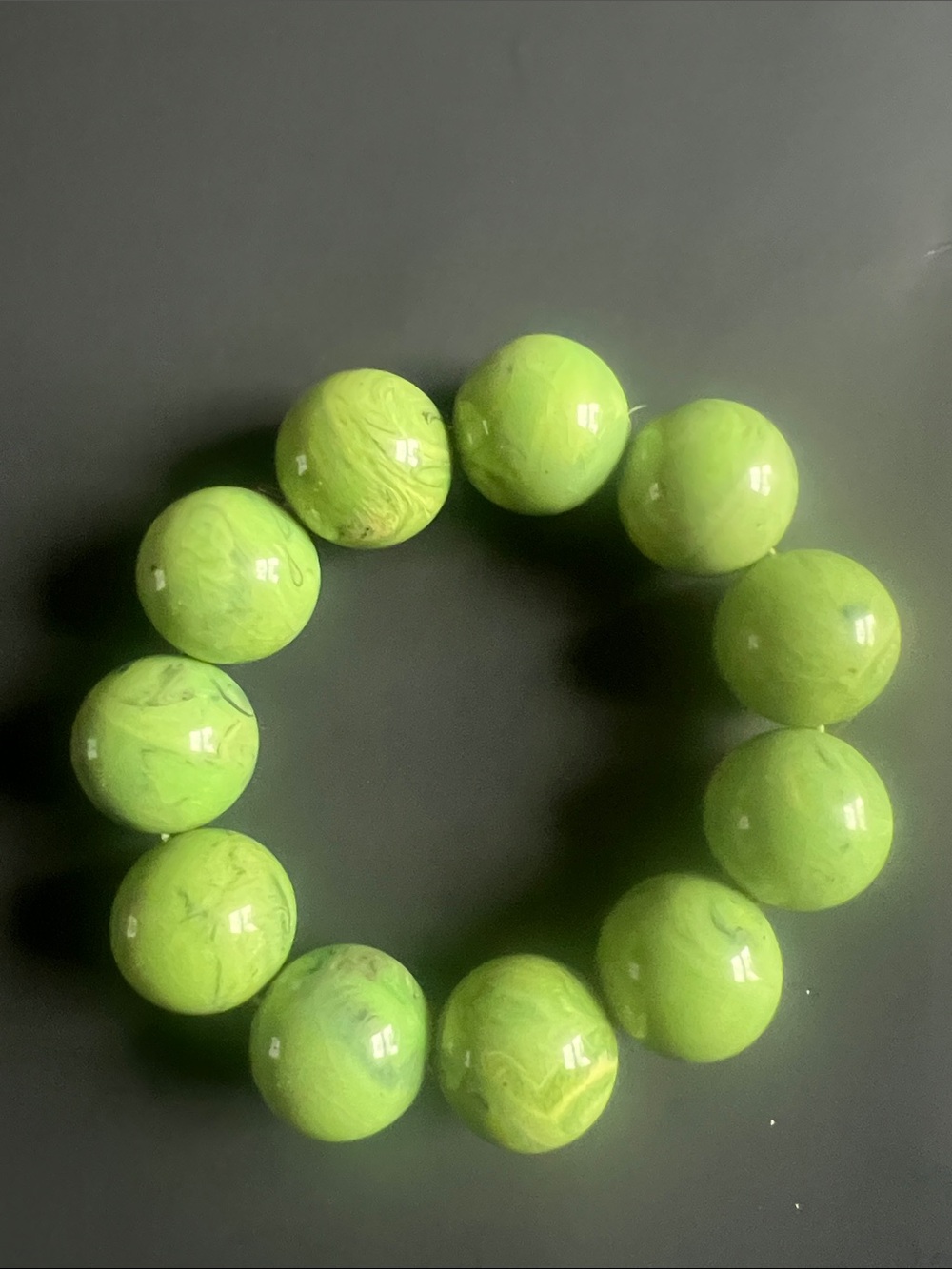 Green Beaded Stretch Bracelet - Women Jewelry